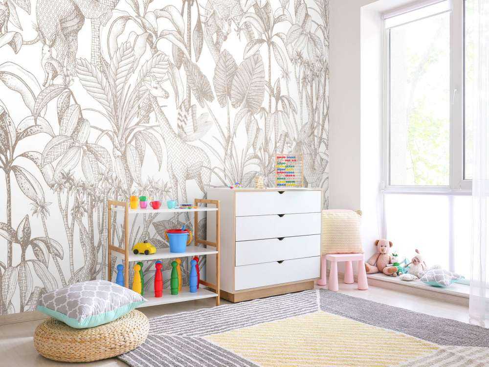 Tiere unter Palmen taupe