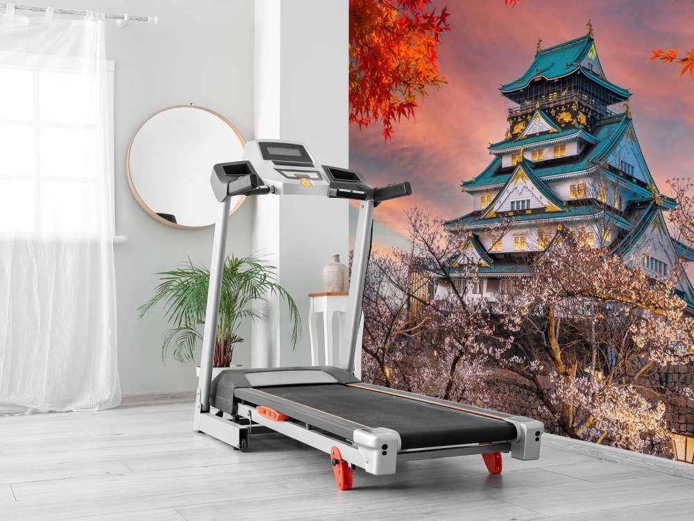 Die Burg von Osaka durch die Bäume