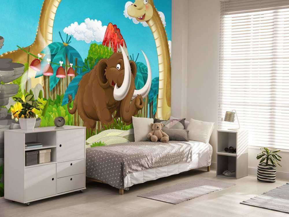 Dinosaurier und ein Mammut