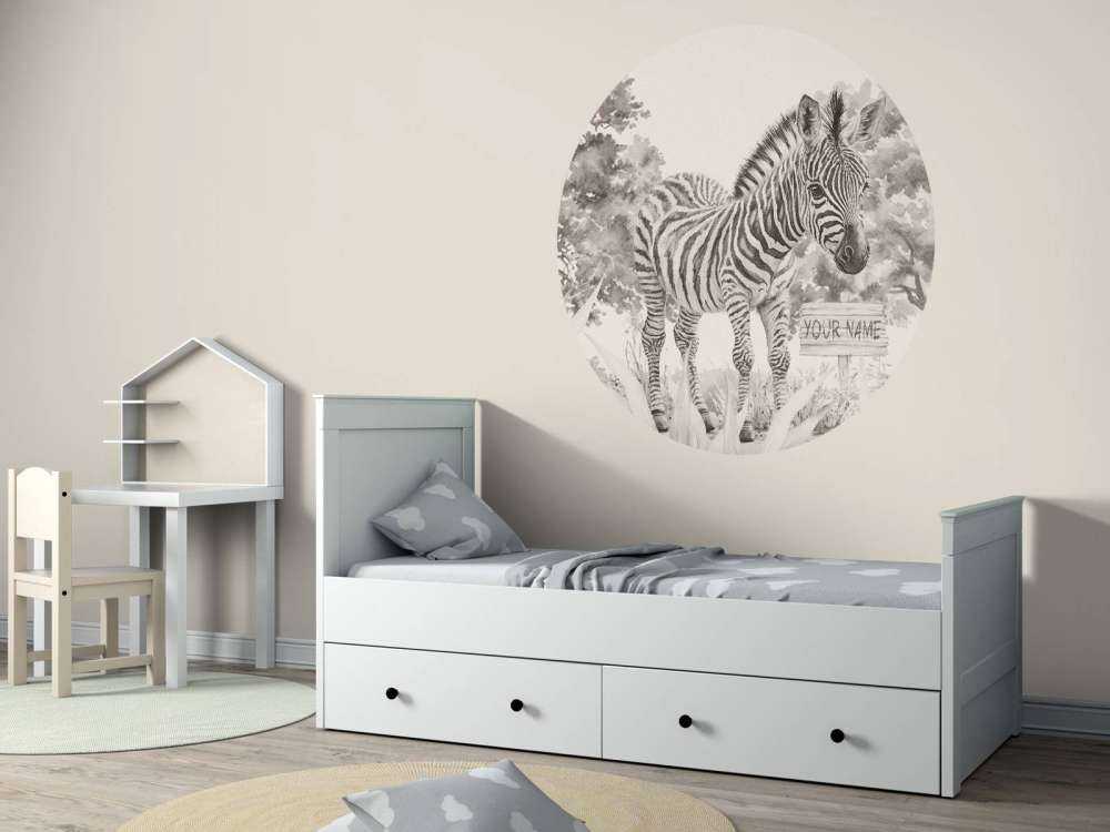Junges Zebra in der Wildnis beige