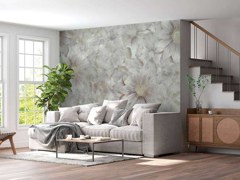 Botanische Aquarell-Eleganz Nebelgrau