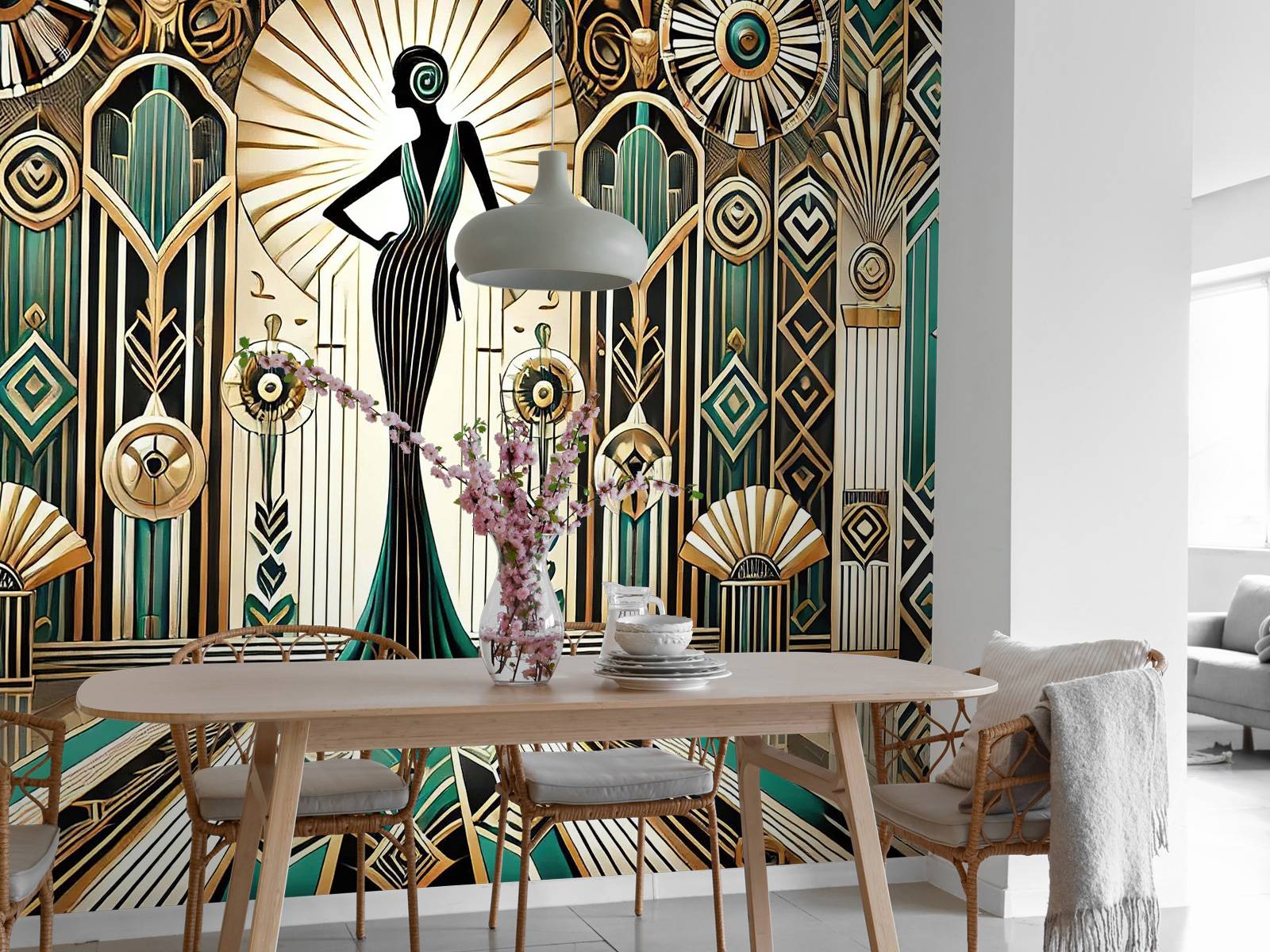 Vintage-Eleganz-Szene im Art Deco