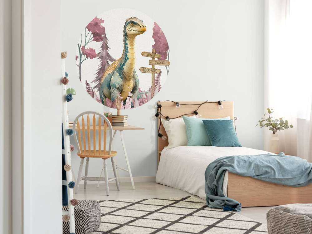 Baby-Brachiosaurus im rosa Dschungel