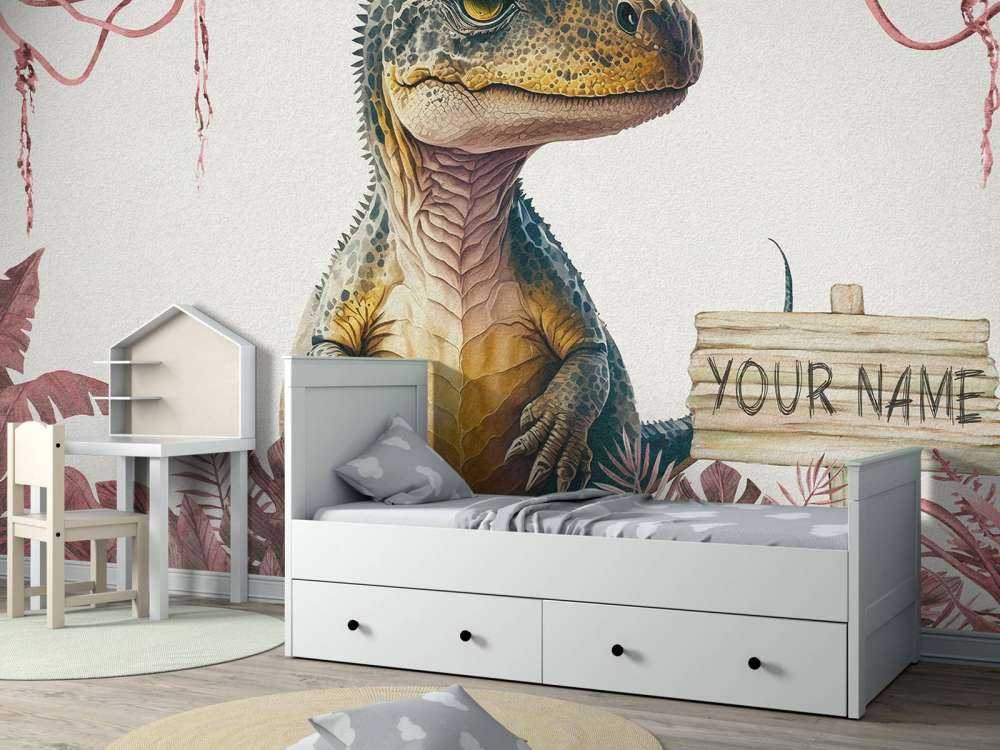 Baby-T-Rex im rosa Dschungel