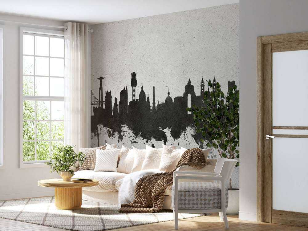 Aquarell-Skyline, Lissabon