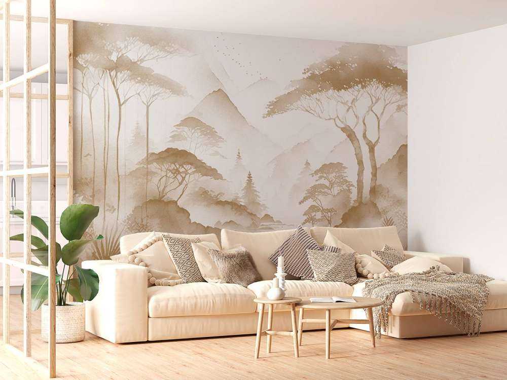 Bergsee in Nebeliger Tinte, taupe