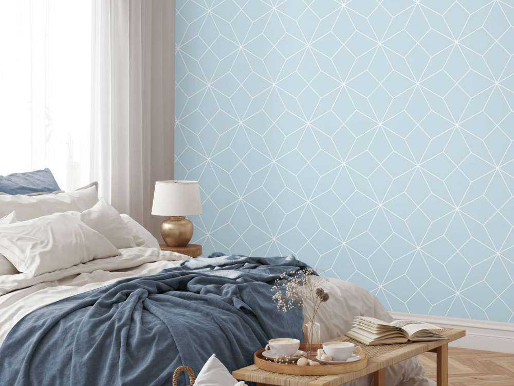 Hellblaue geometrische Linien