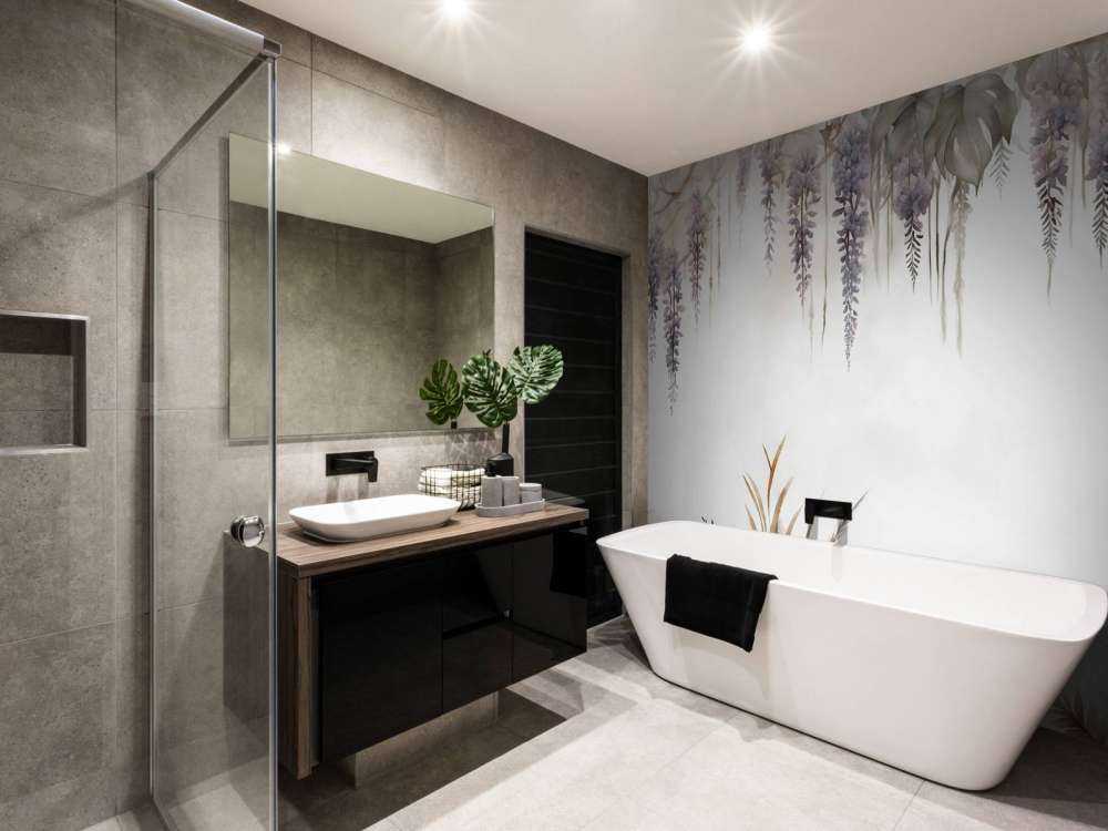 Wisteria und Feldgräser Beige