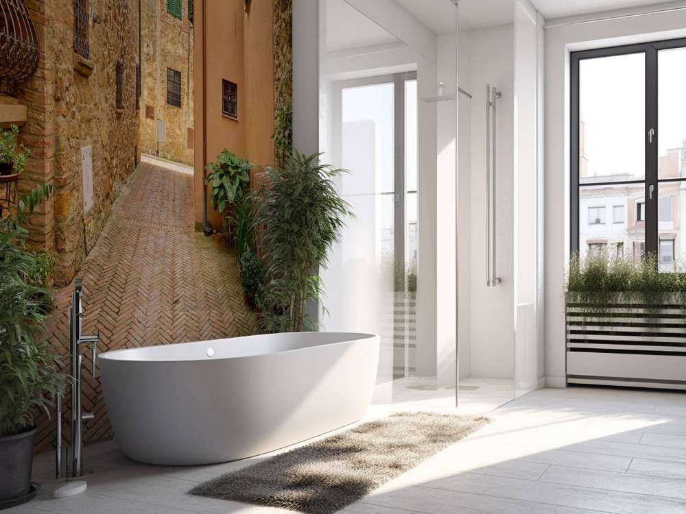 Straße mit Pflanzen und Blumen