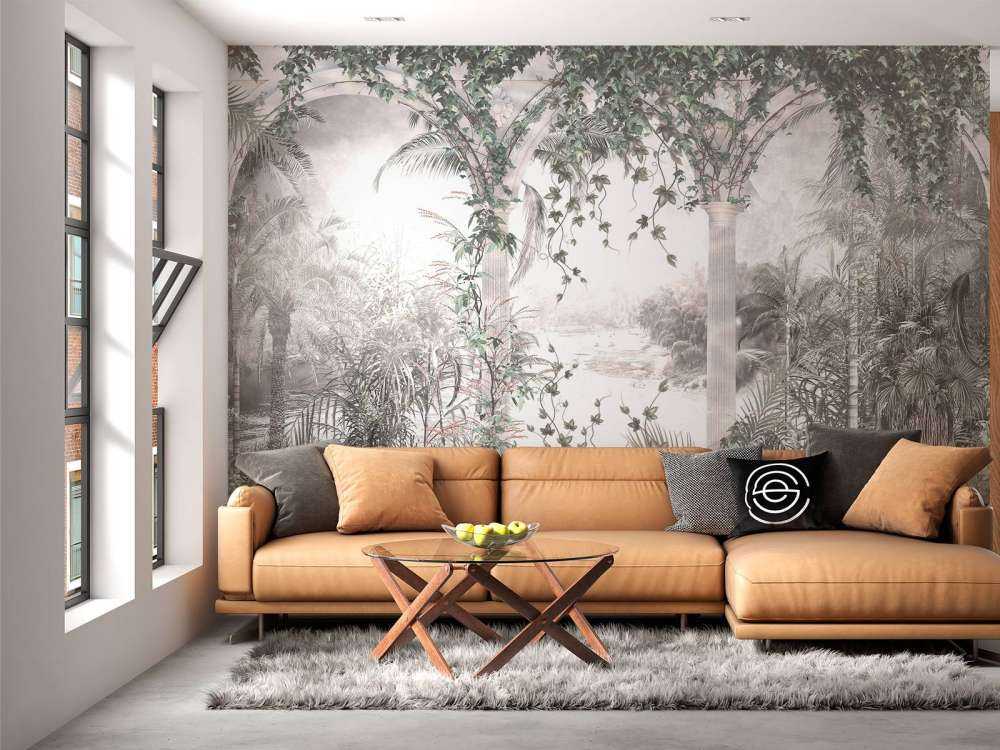 Tropische Bäume und Blätter