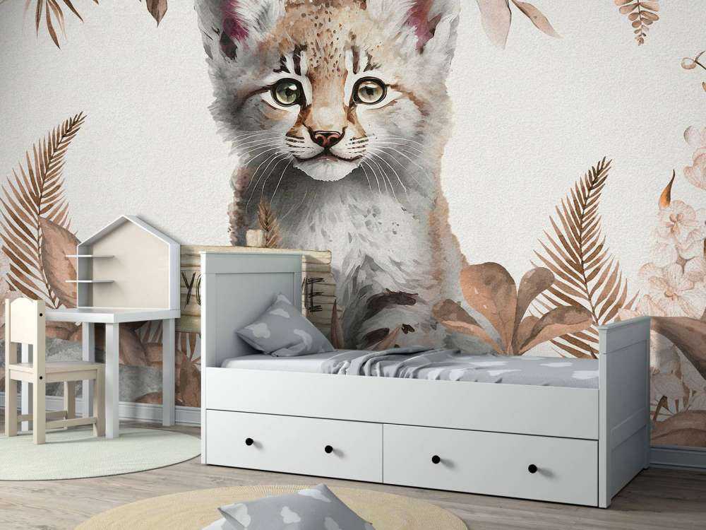 Luchsbaby im Dschungel taupe