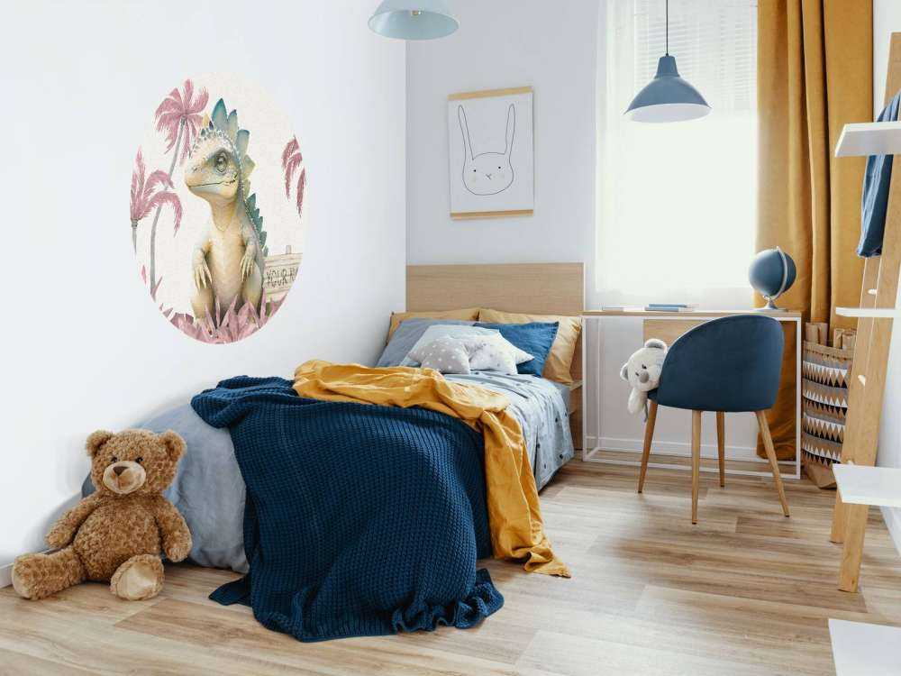 Baby-Stegosaurus im rosa Dschungel