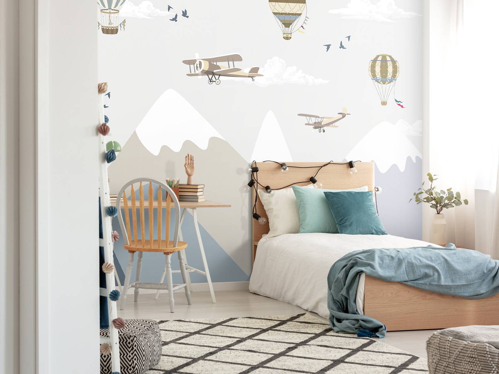 Berge mit Luftballons - Fototapete, image size:1600x1200