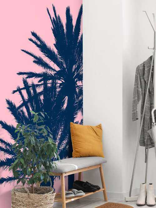 Palmen mit rosa Hintergrund