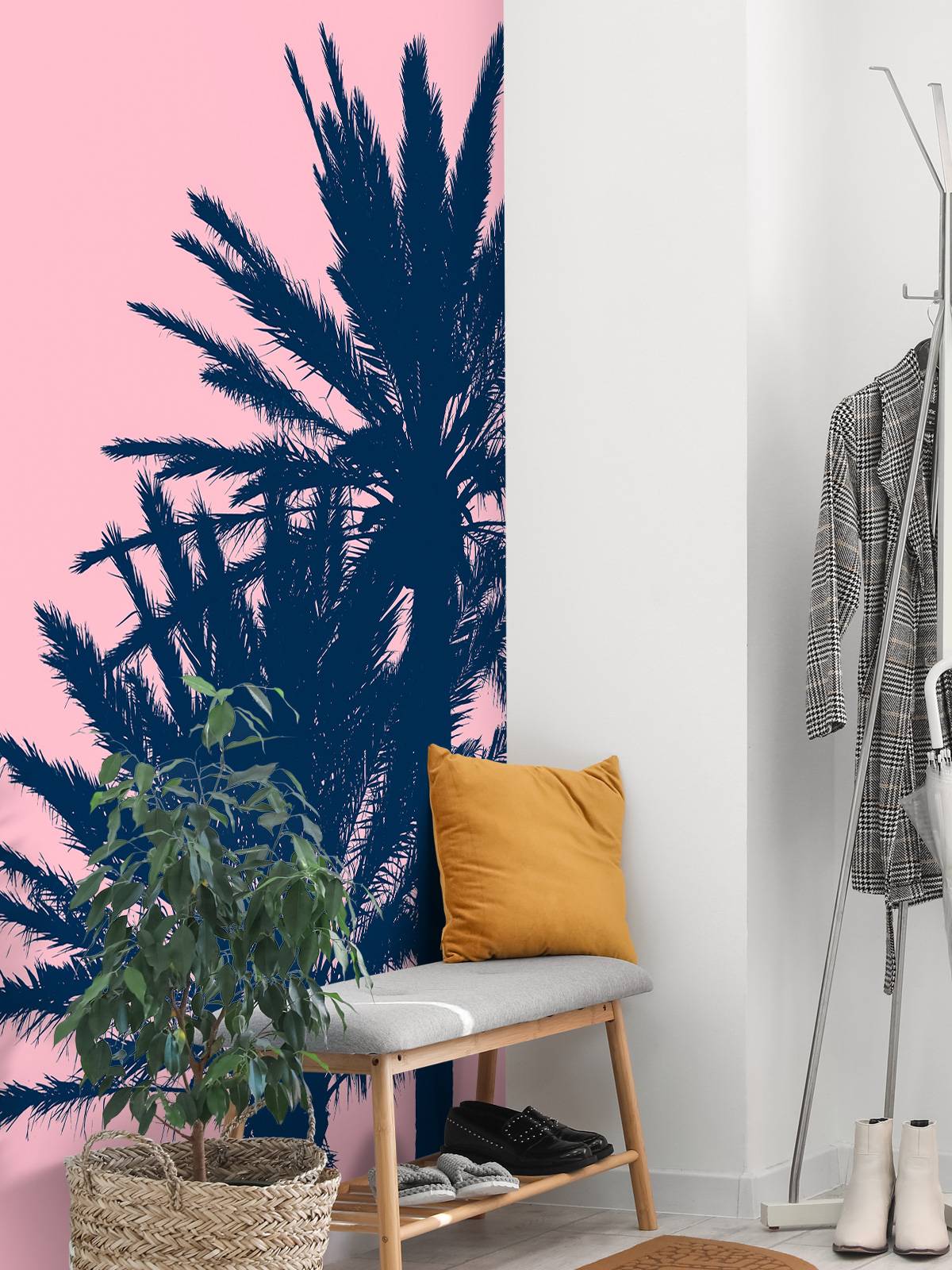 Palmen mit rosa Hintergrund