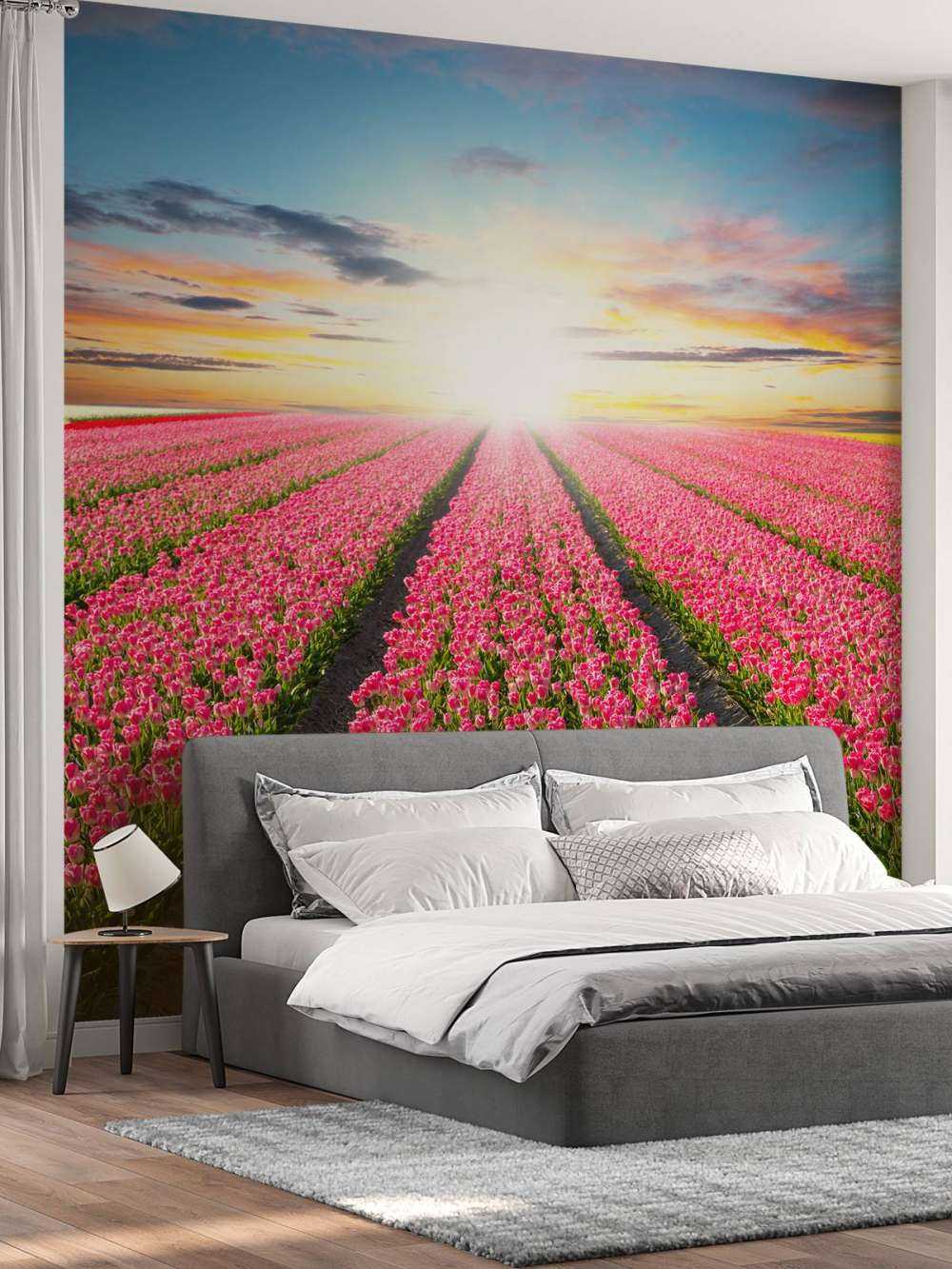 Tulpen mit aufgehender Sonne