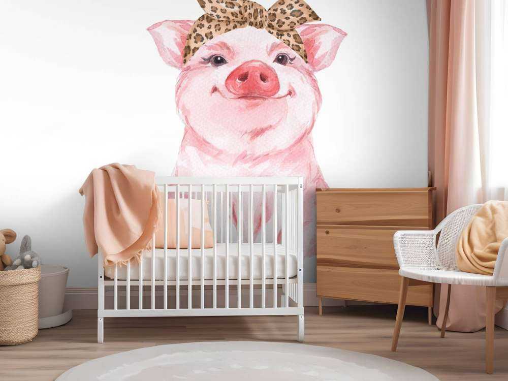 Lustiges kleines Schweinchen mit Halstuch