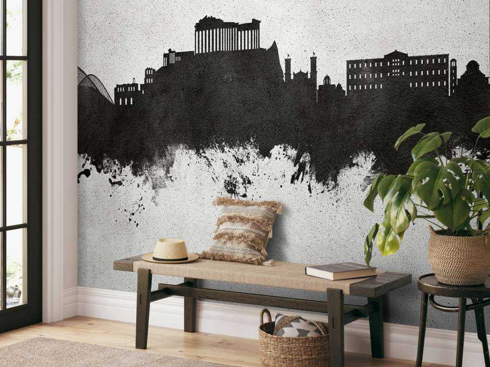 Aquarell-Skyline, Athen