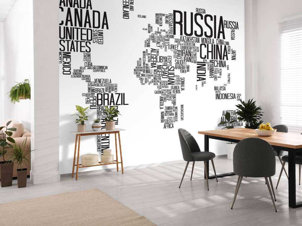 Typografische Weltkarte