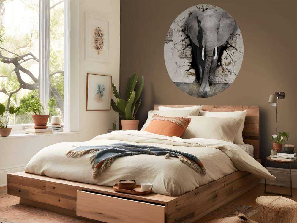 3D Elefant auf Fototapete