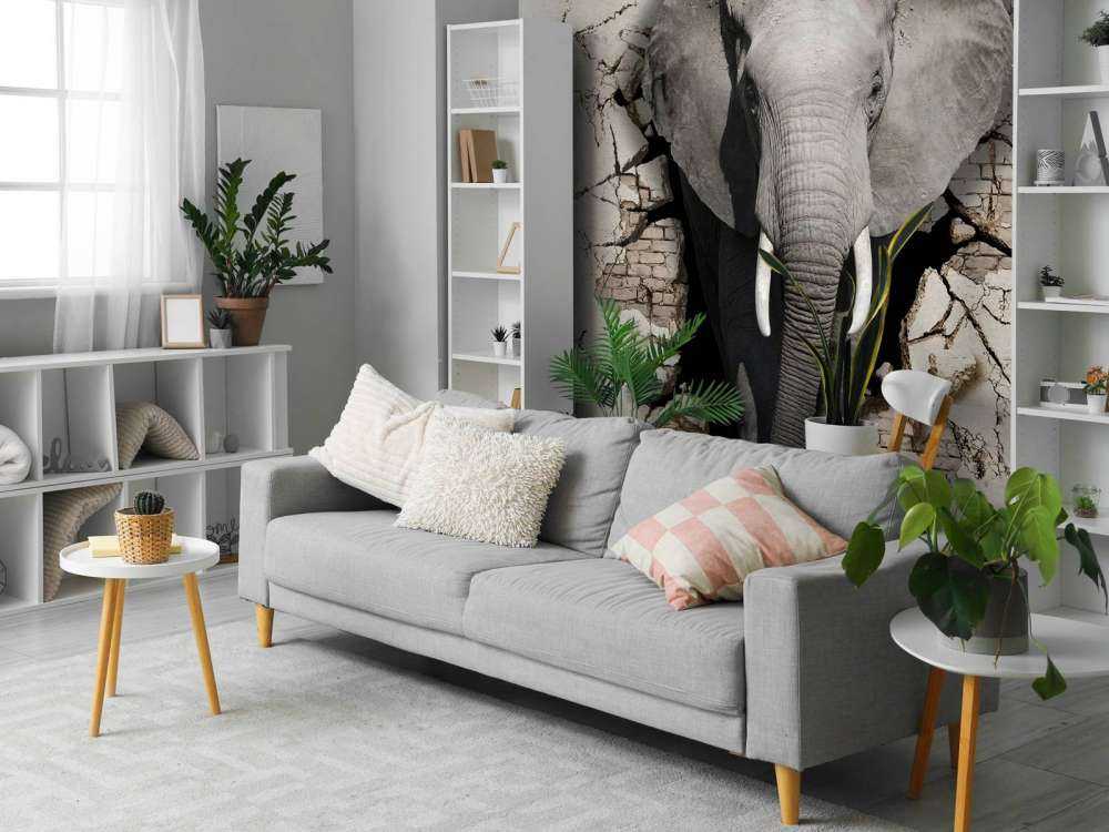 3D Elefant auf Fototapete