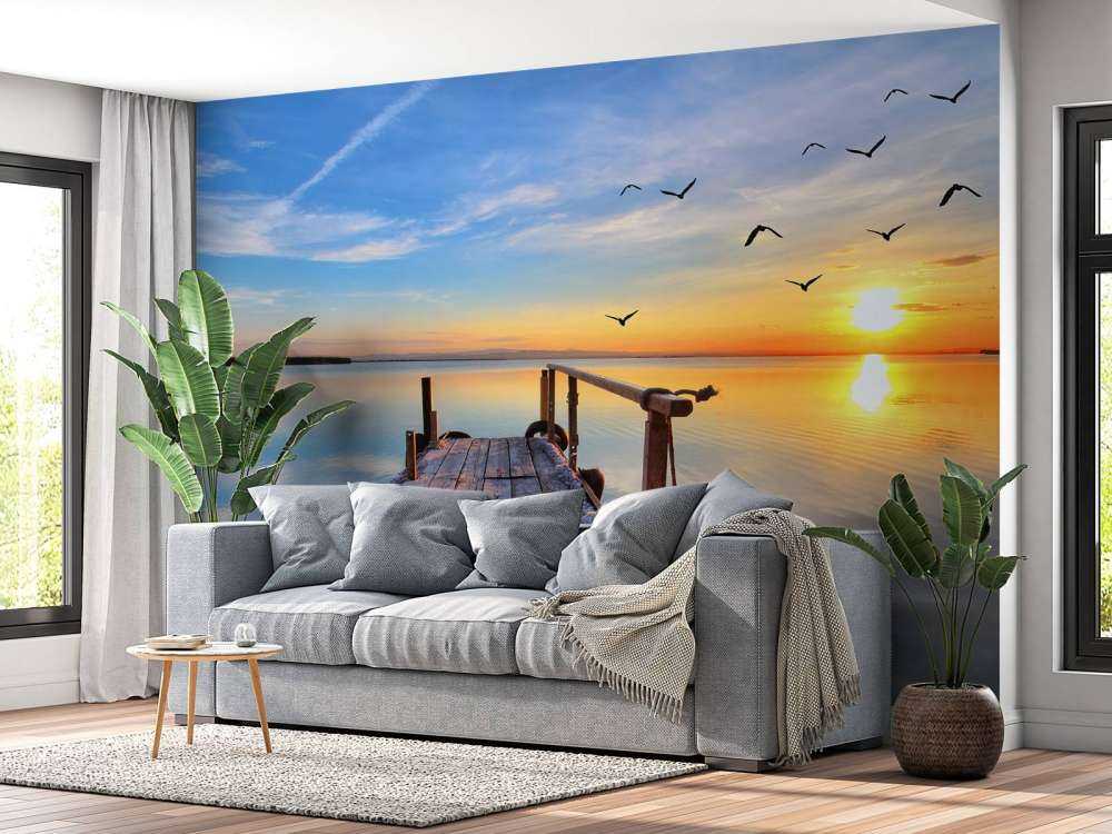 Vögel über dem See