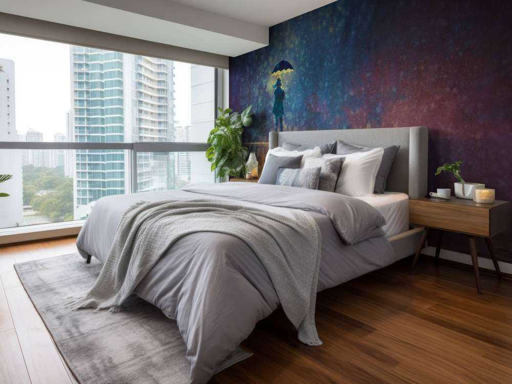 Einsames Mädchen im Regen