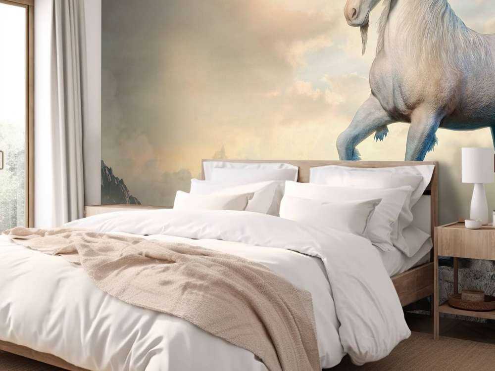 Einhorn auf den Felsen