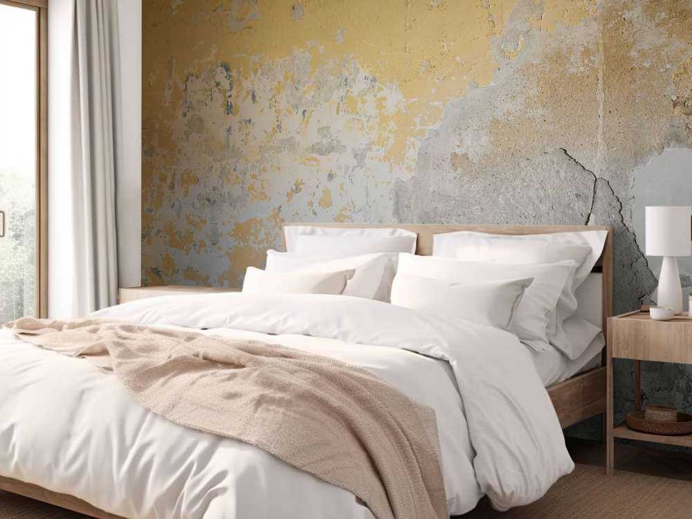 Gelbe verwitterte Wand