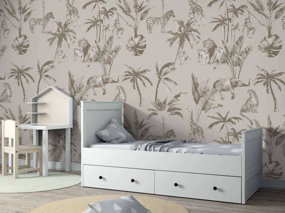 Tierisches Dschungelmuster taupe