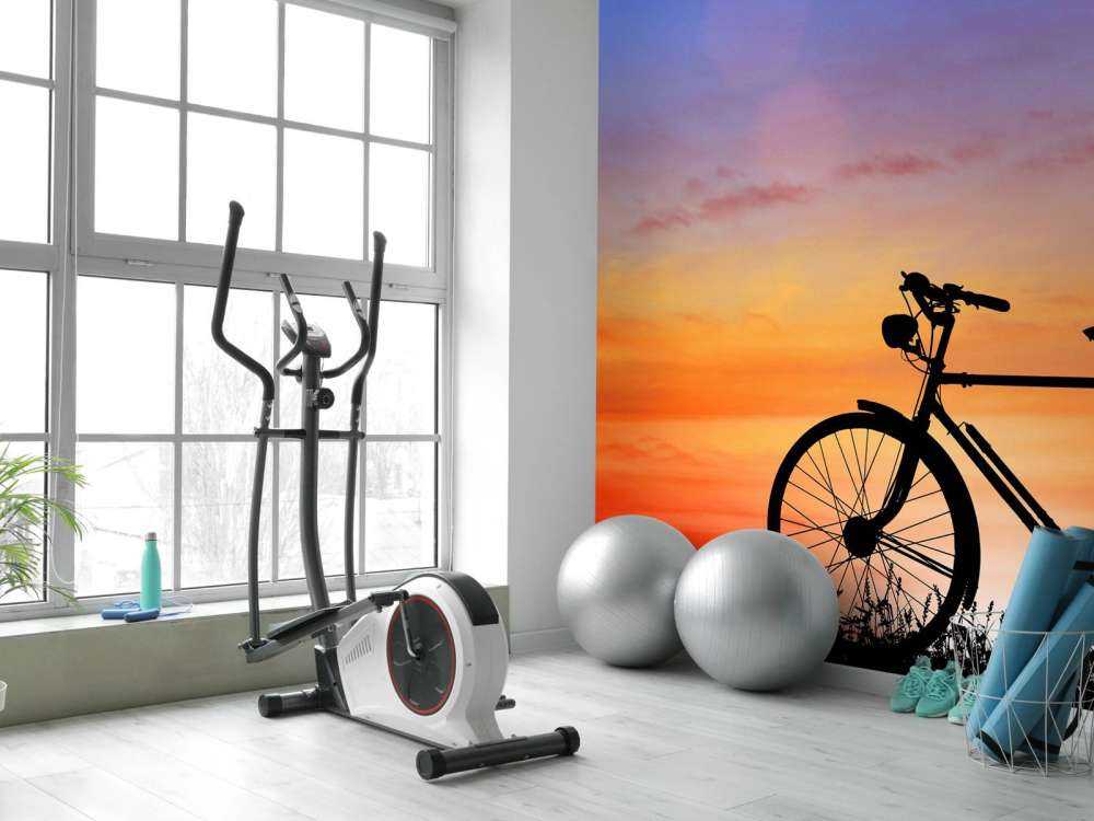 Oldtimer-Fahrrad bei Sonnenuntergang