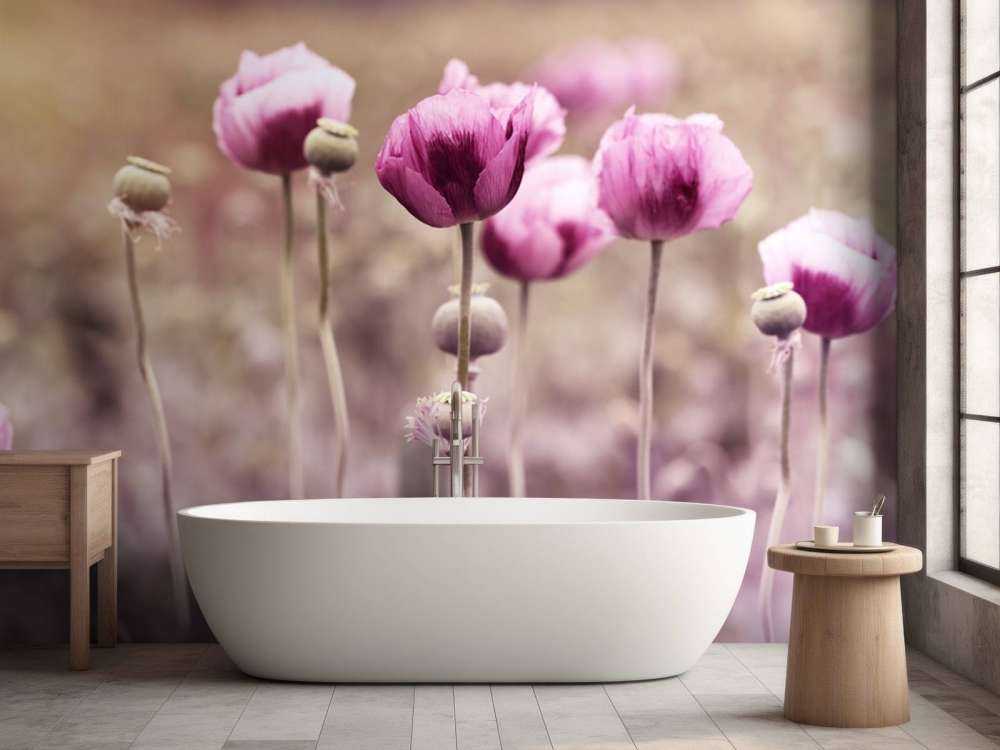 Rosa Mohnblumen