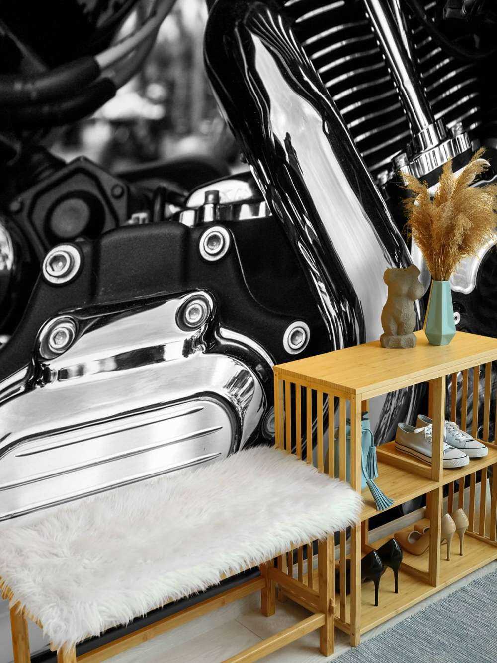 Glänzender Motorblock
