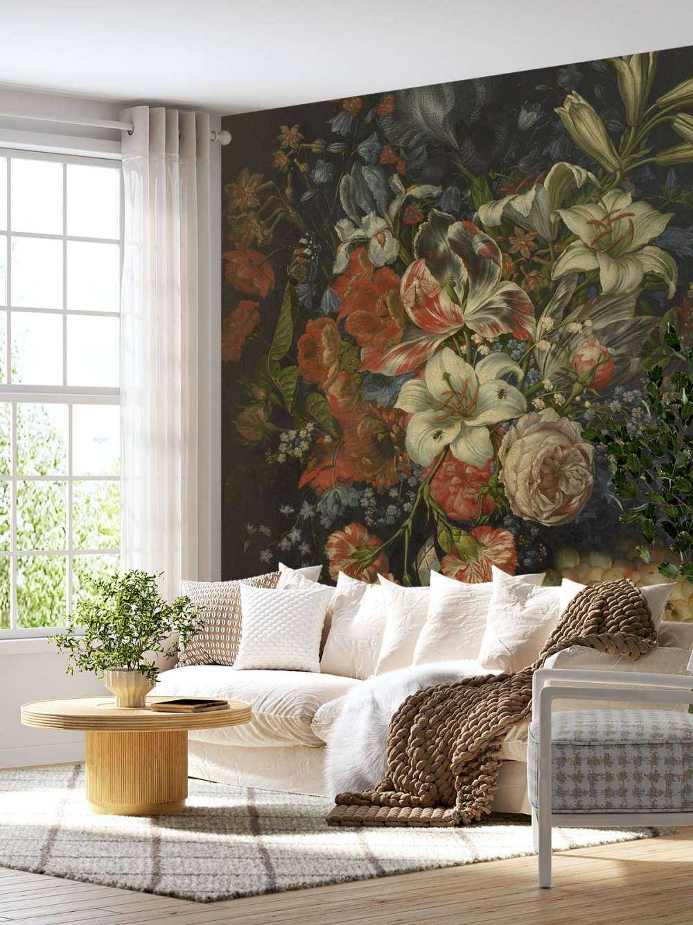 Stilleben mit Blumen und Früchten
