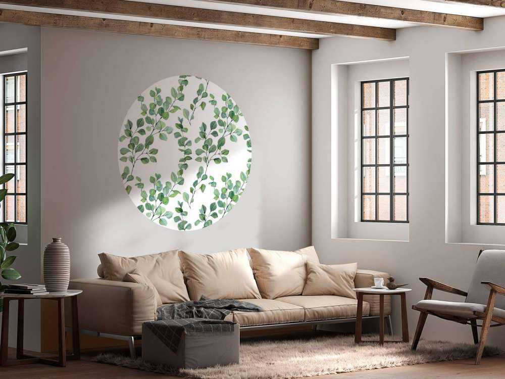 Aquarellblätter und -zweige