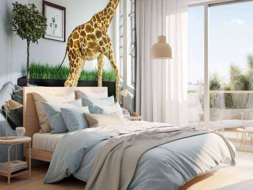 Guckende Giraffe