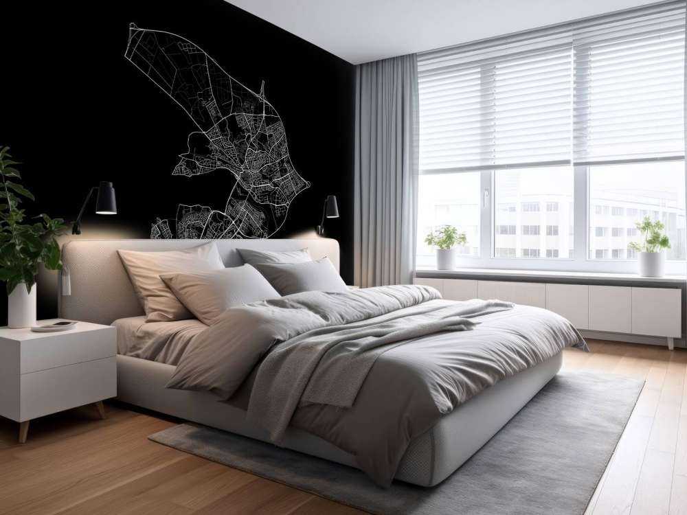 Karte von Arnhem, schwarz