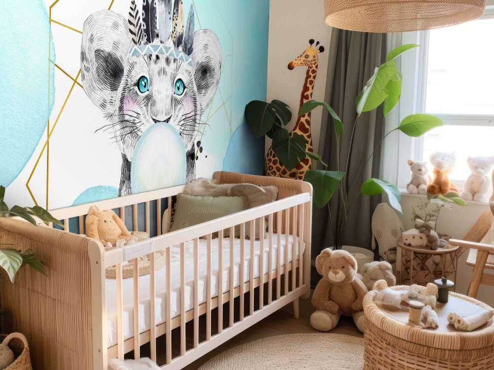 Indisches Löwenbaby mit Kaugummiglocke