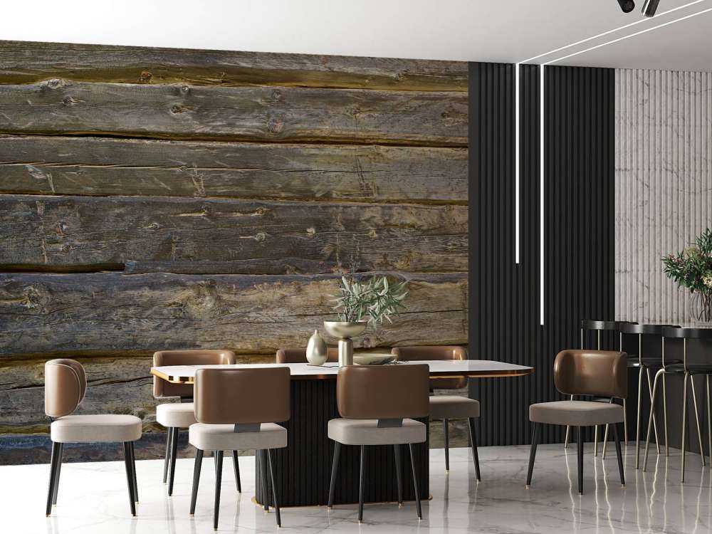 Blau gebranntes Holz