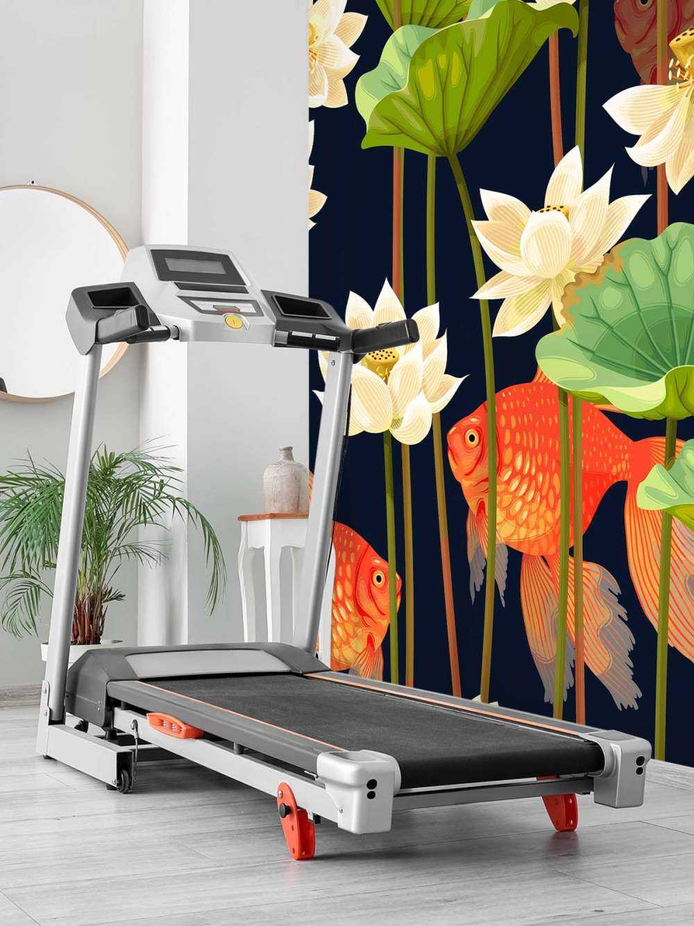 Lotosblumen und Fische