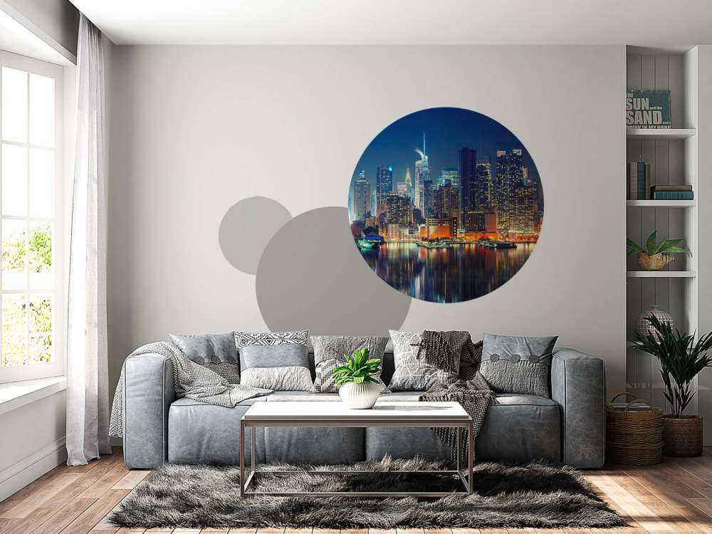 Fototapete New Yorker Skyline bei Nacht