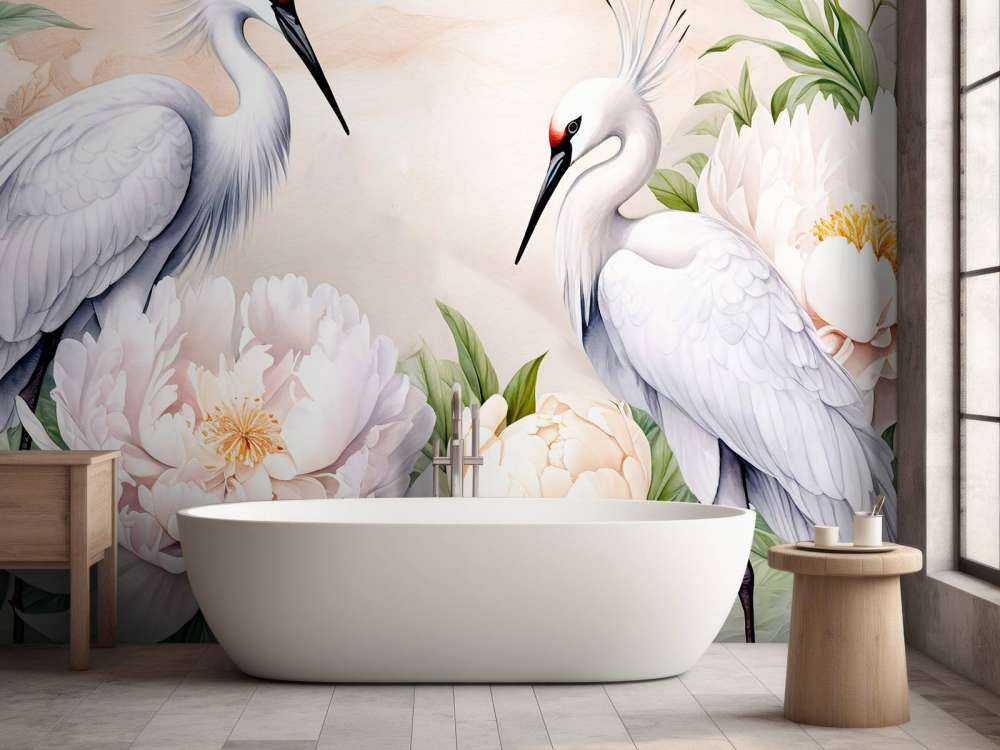 Störche Romantik Orange