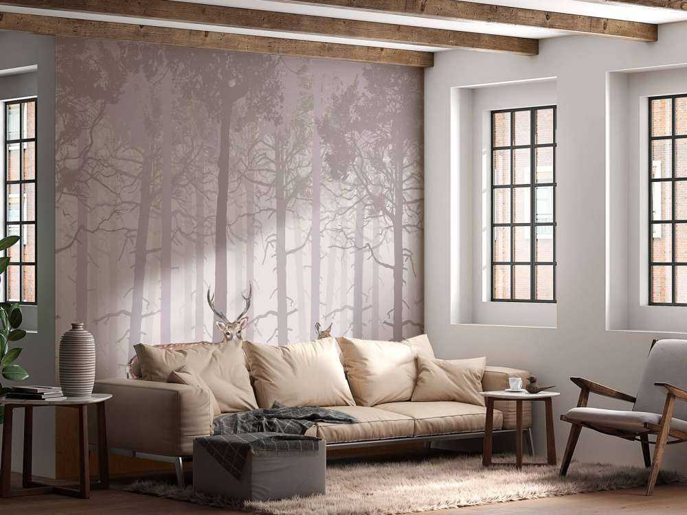 Familie der Hirsche, rosa