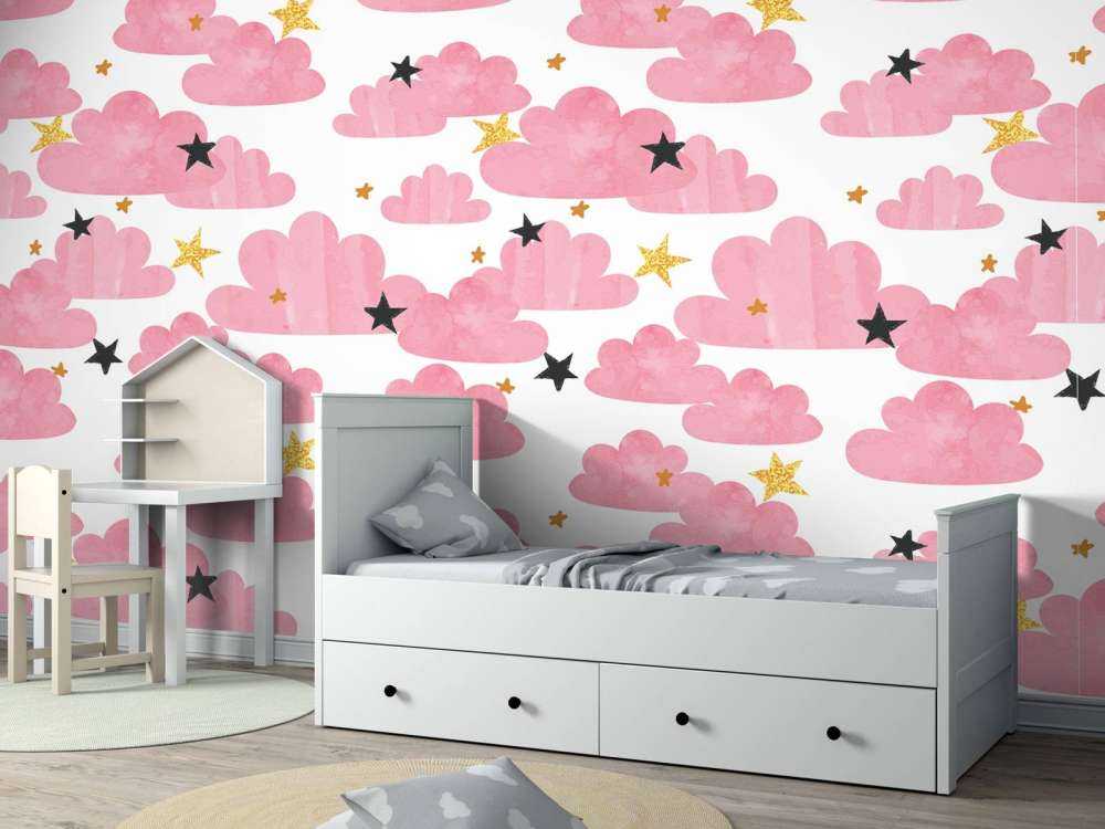 Aquarellwolken, rosa