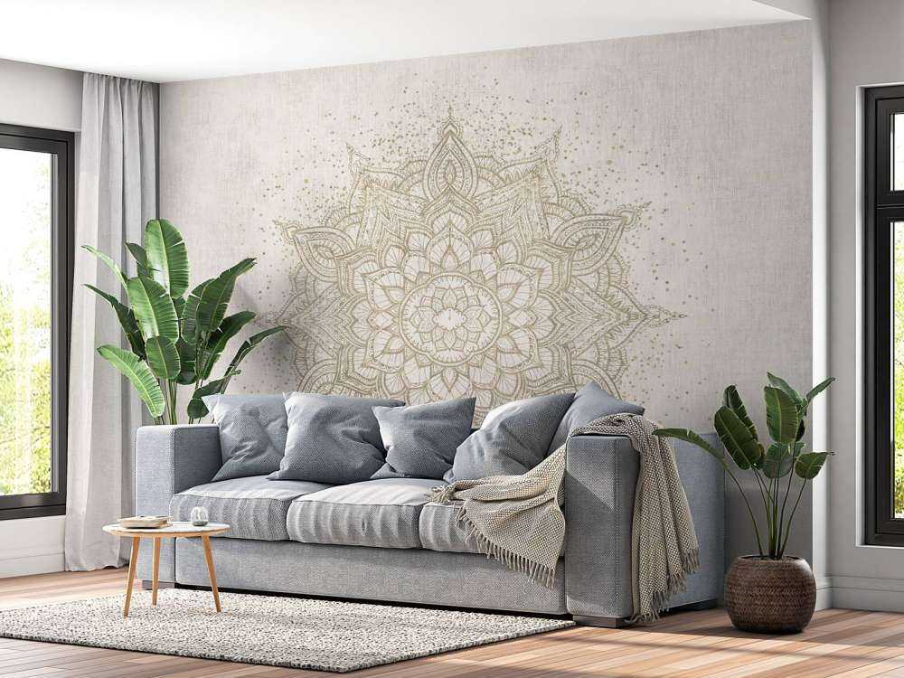 Goldenes funkelndes Mandala - beige