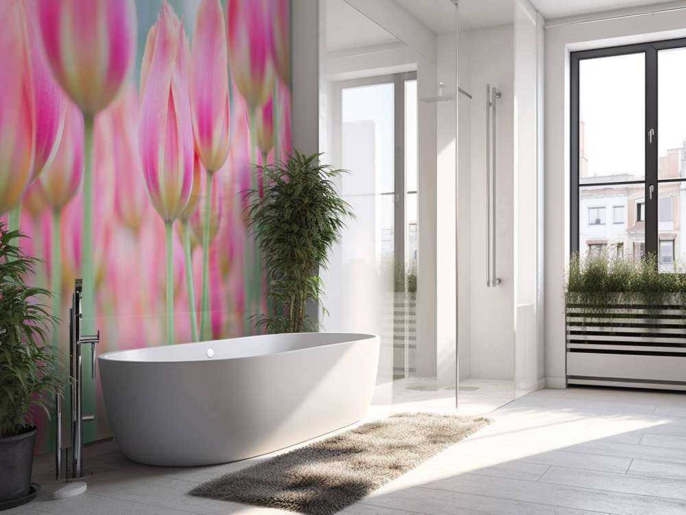 Nahaufnahme rosa Tulpen