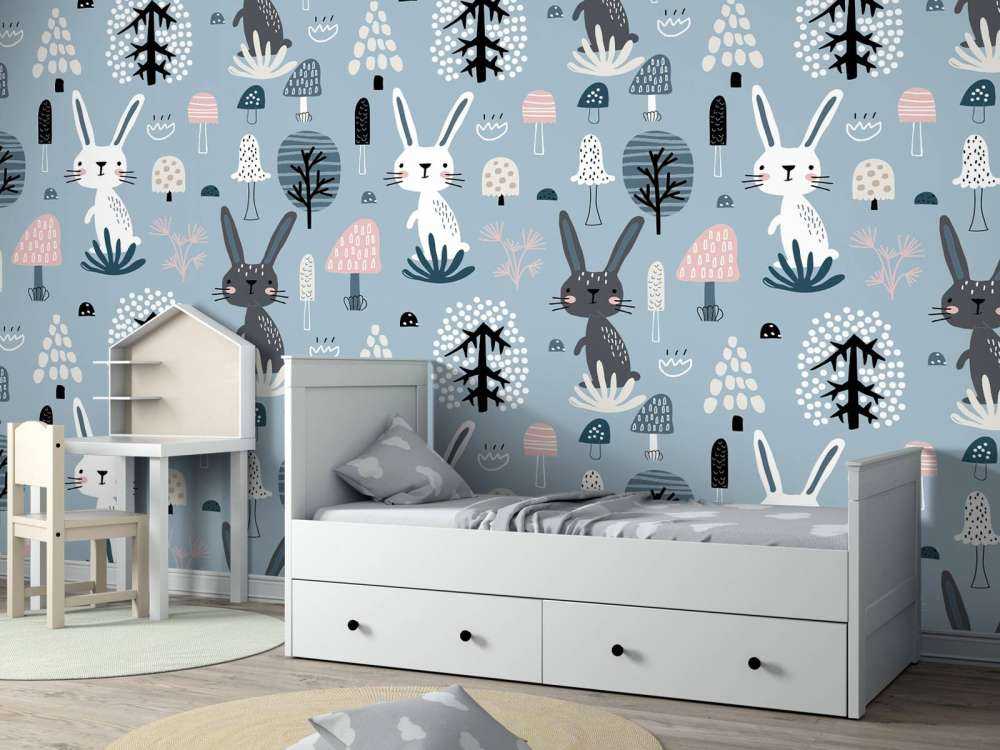 Muster Kaninchen blau