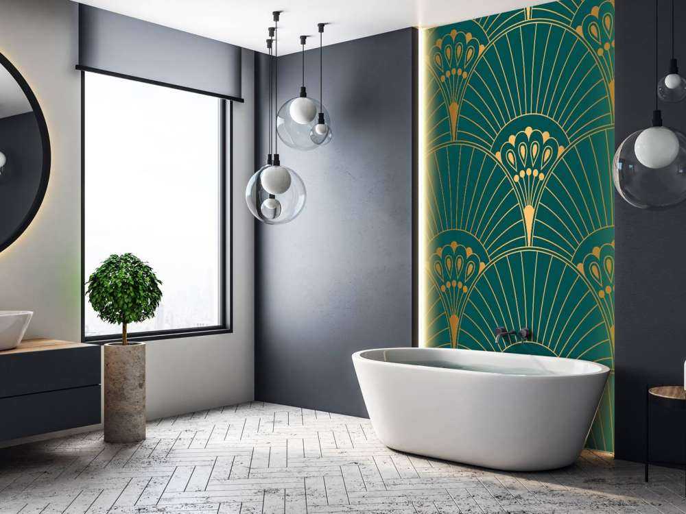 Art Deco Fächer in Petrol