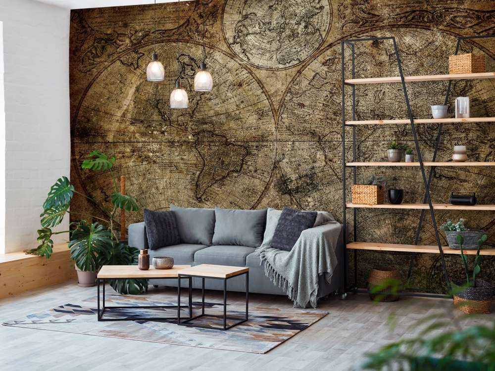 Alte verbrannte Weltkarte