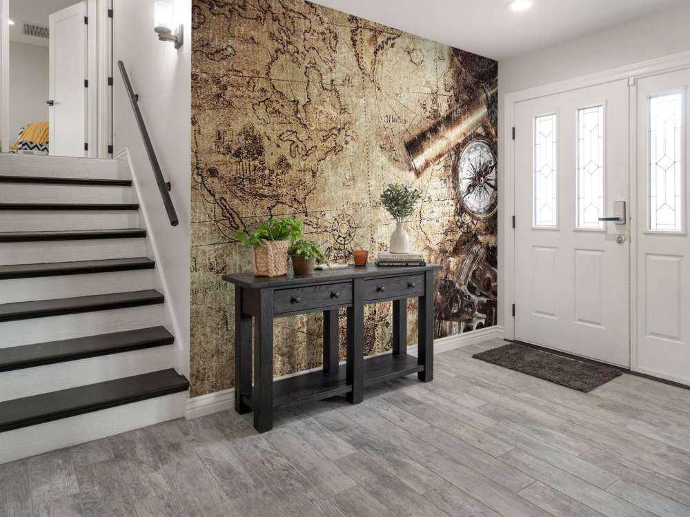 Weltkarte mit Kompass